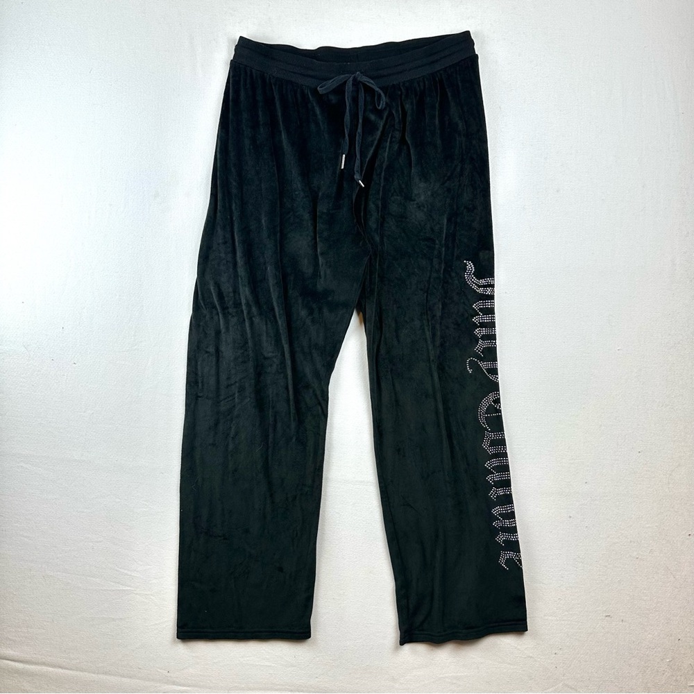 Juicy Couture Velvet Pull on‎ Drawstring Pants  Embelished Leg Design